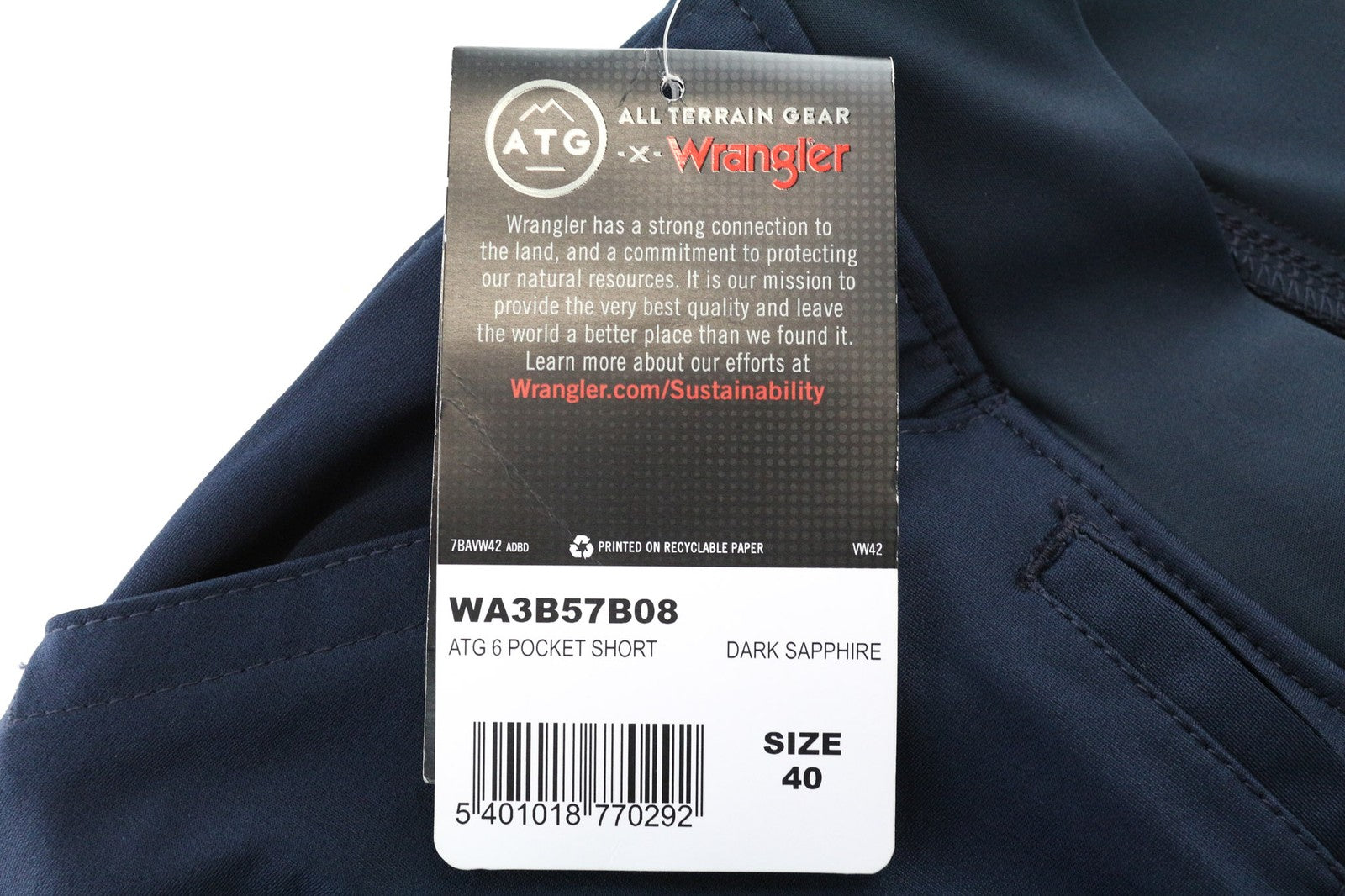 WRANGLER Men Shorts W40 Blue Activewear Sportswear Flex Waist Pull On