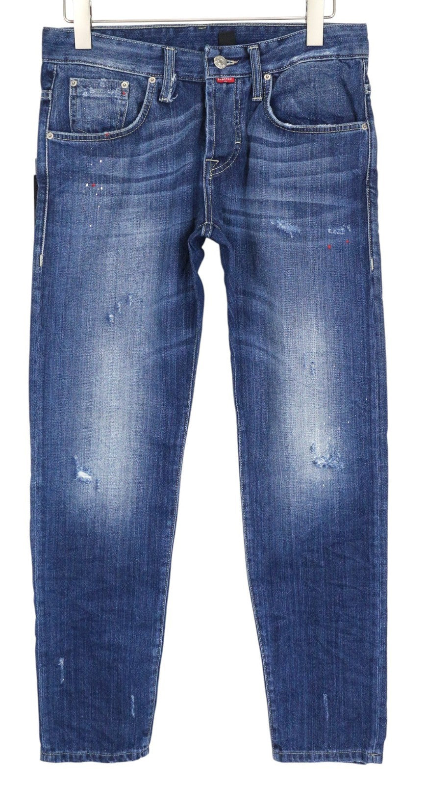 TAKESHY KUROSAWA Men Jeans W32 Pure Cotton Blue Regular Fit Washed Distressed