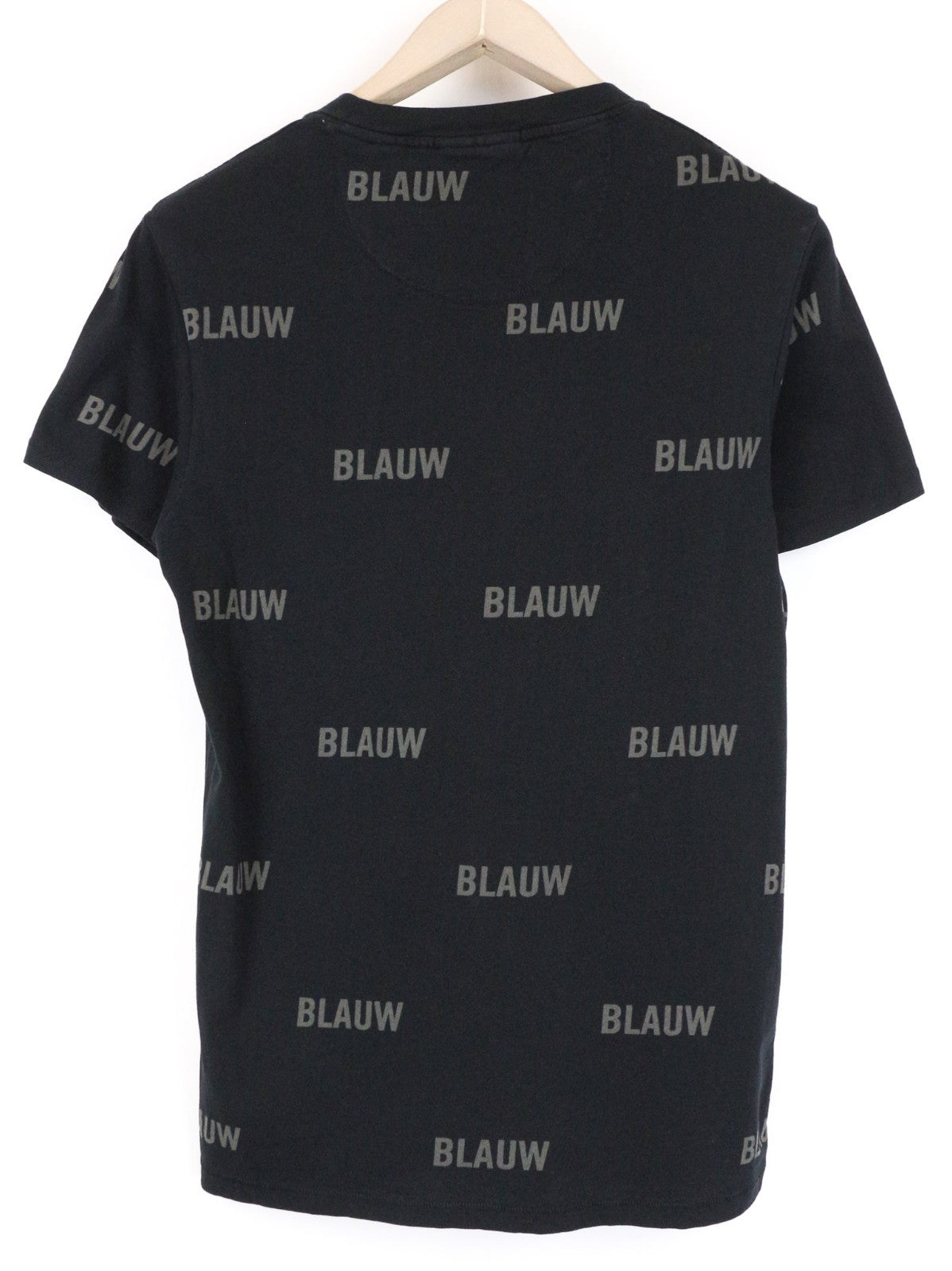 SCOTCH & SODA Men T-Shirt S Black Pure Cotton Jersey Graphic Logo Crew Neck