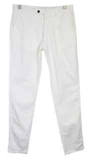 SUITSUPPLY Porto Novo Men Trousers UK32R White Slim Stretch Chino Flat-Front