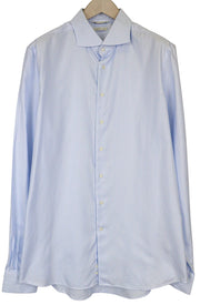SUITSUPPLY Men Shirt 45L/17 3/4L Extra Slim Blue Pure Cotton Striped Pattern