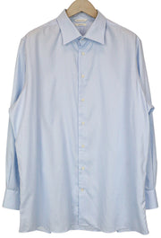 SUITSUPPLY Traveller Men Shirt 45/17 3/4 Slim Blue Cotton Long Sleeve Classic