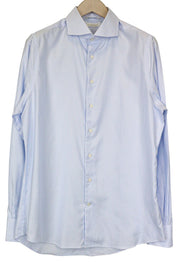 SUITSUPPLY Men Shirt 42/16 1/2 Extra Slim Fit Striped Classic Blue Pure Cotton