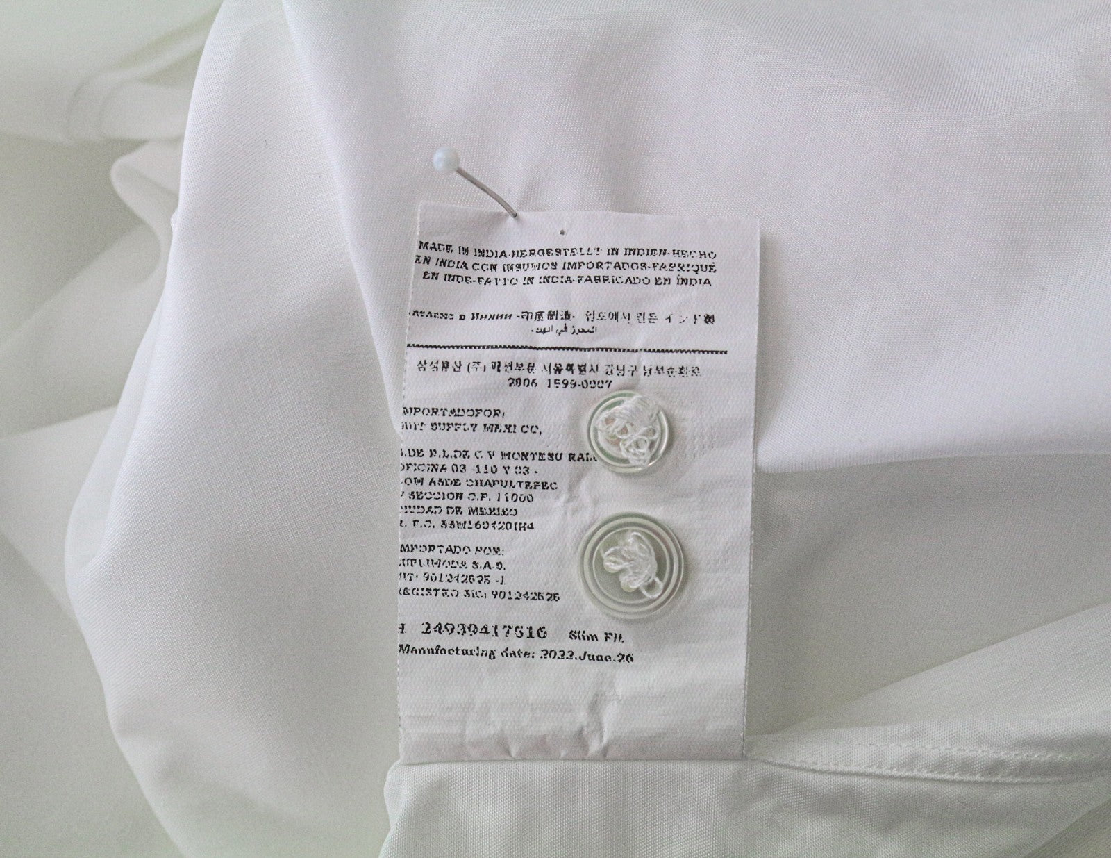 SUITSUPPLY Men Shirt M Slim White Pure Cotton Button-Up Classic Twill