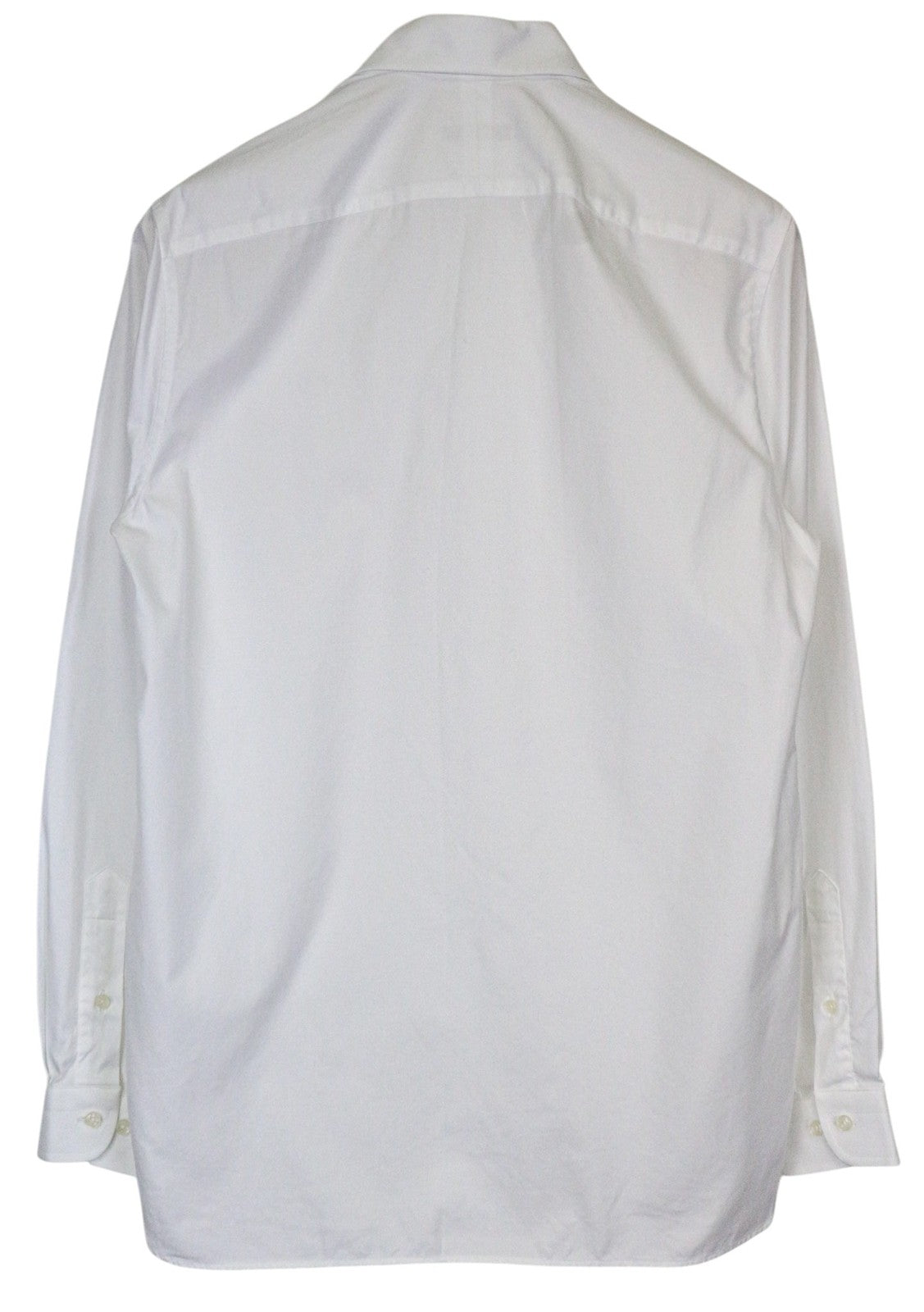 SUITSUPPLY Men Shirt 37/14 1/2 White Pure Cotton Long Sleeved Button-Up Classic
