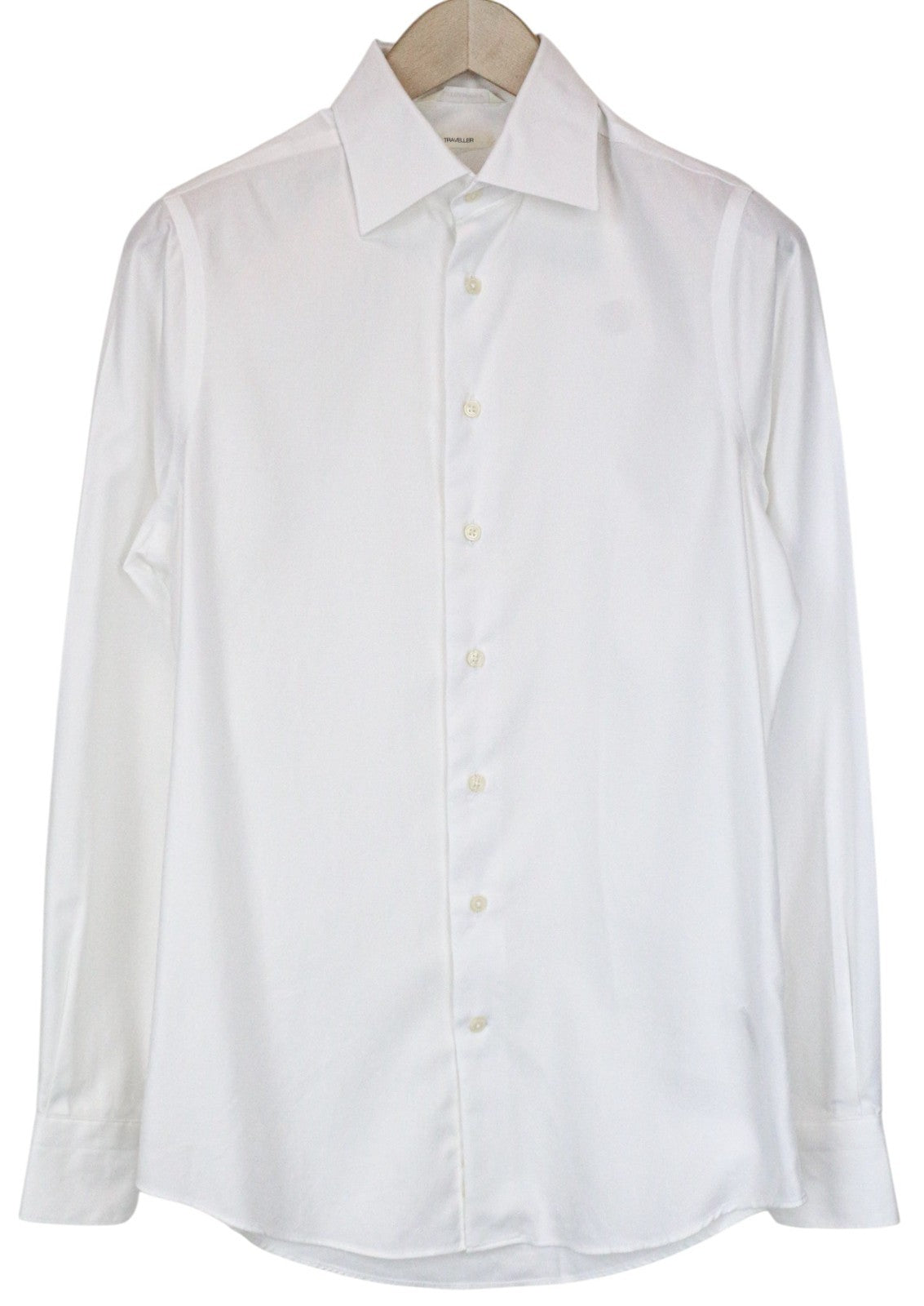 SUITSUPPLY Traveller Men Shirt 46/18 Extra Slim Cotton White Button-Up Classic