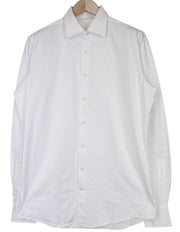 SUITSUPPLY Men Shirt ~L Extra Slim White Pure Cotton Twill Classic Formal
