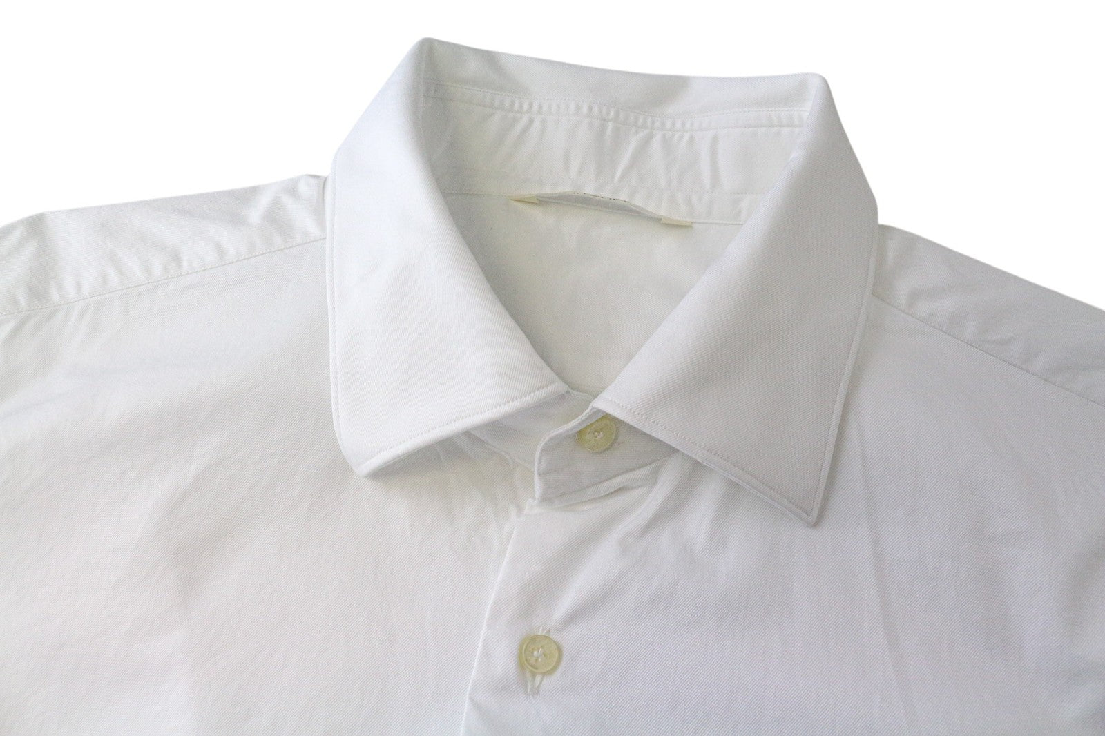 SUITSUPPLY Men Shirt ~L Extra Slim White Pure Cotton Twill Classic Formal