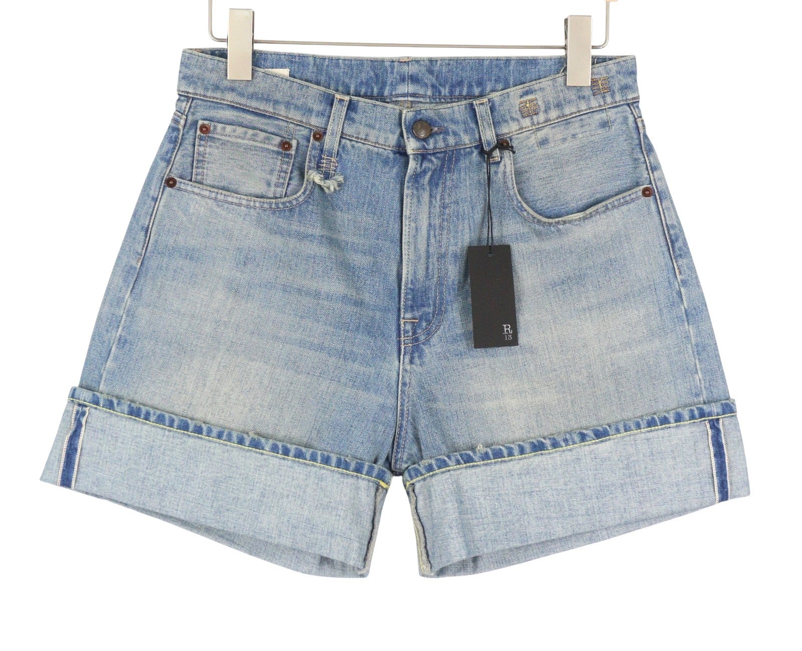 R13 Nina Women Shorts 26 Lapis Selvedge Blue Limited Edition Zip SS26 RRP735