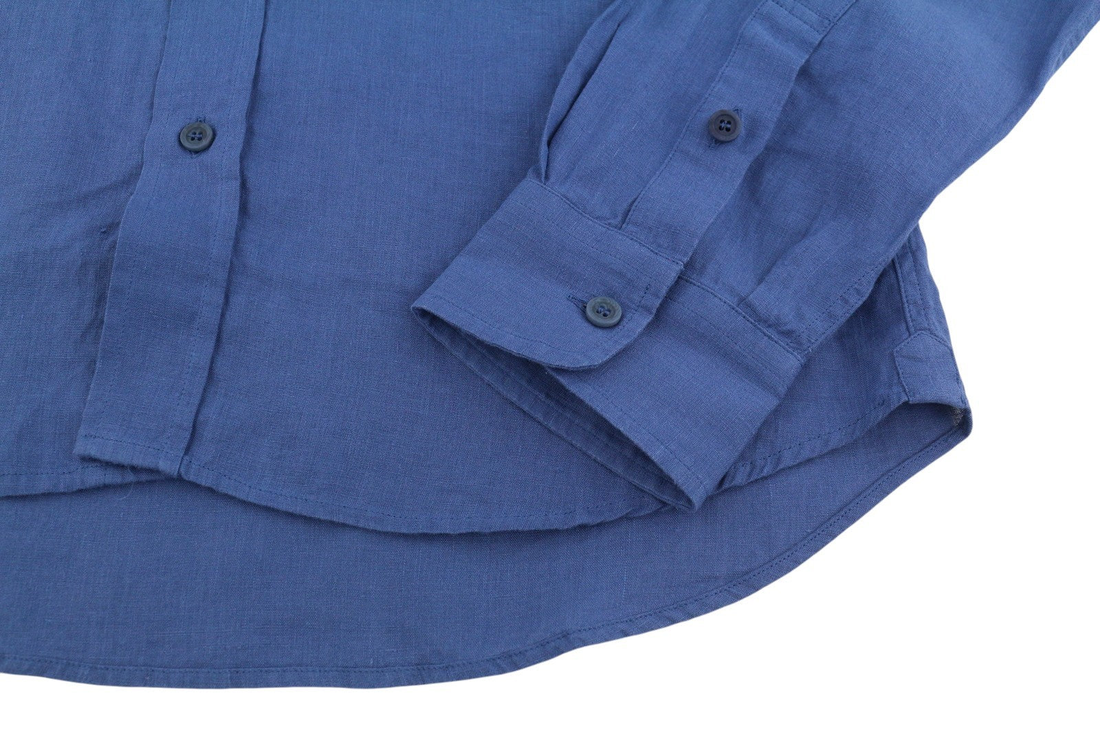 SEASE TN359 Men Shirt M Royal Blue Hemp Button Up Patch Pocket RRP460