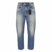 R13 Boyfriend Women Jeans 25 Prove Lavaggio Cropped Whiskers Faded Blue