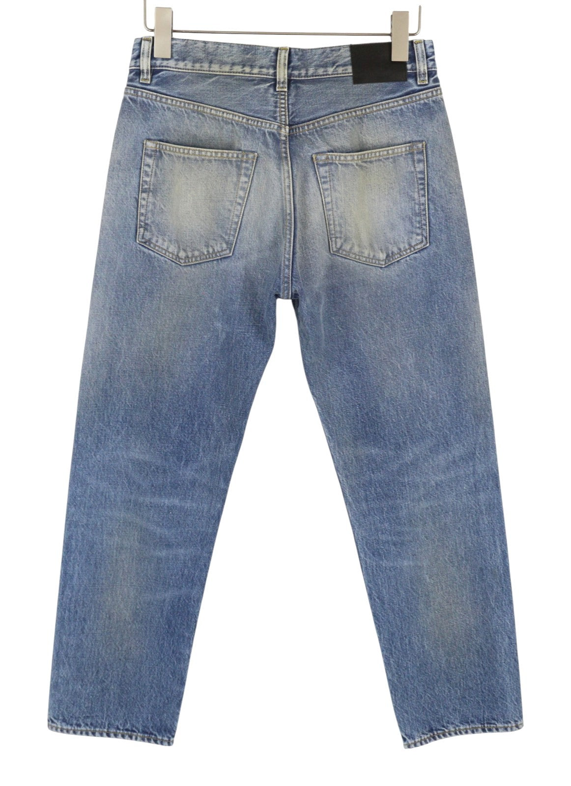 R13 Boyfriend Women Jeans 25 Prove Lavaggio Cropped Whiskers Faded Blue
