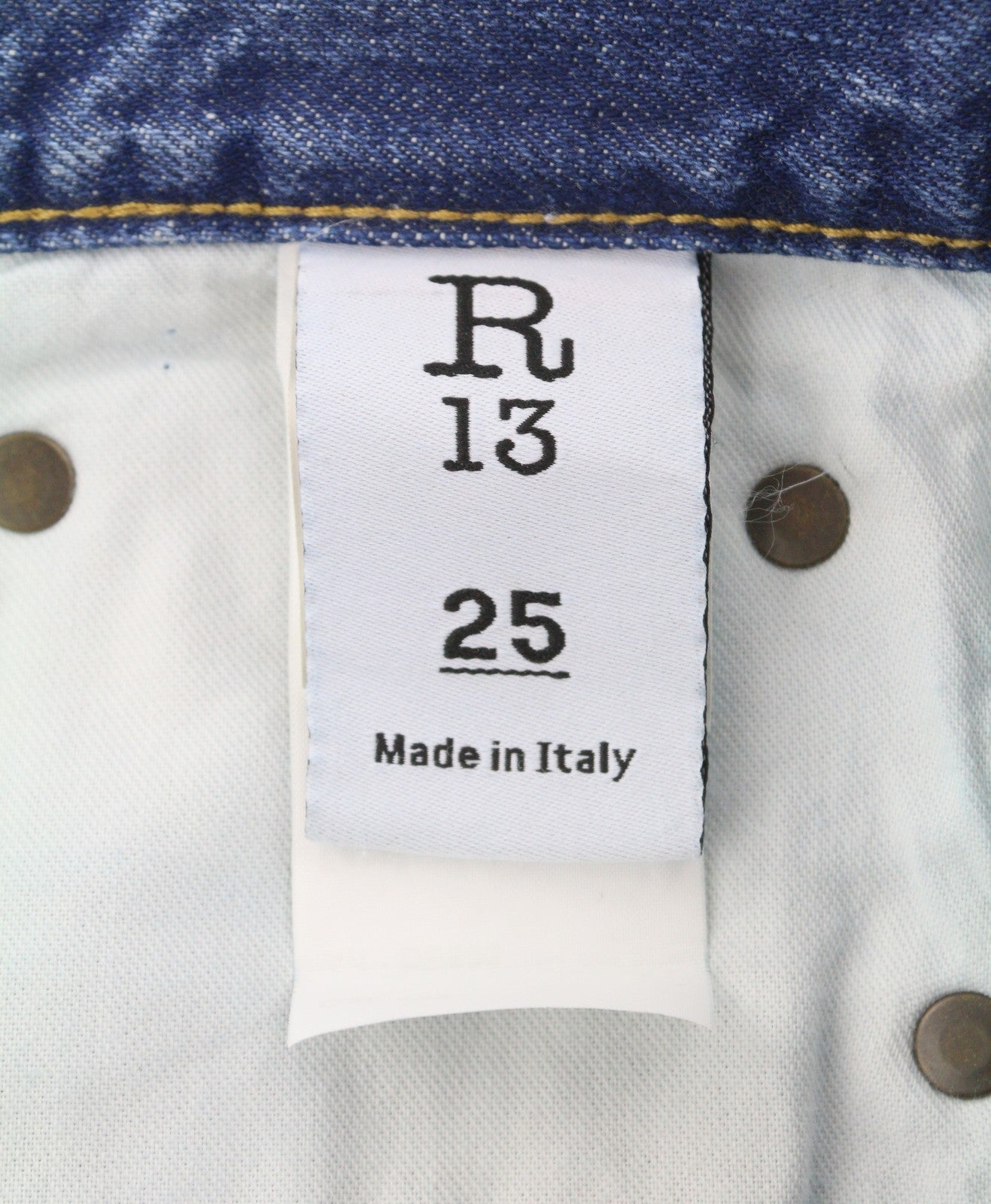 R13 Boyfriend Women Jeans 25 Prove Lavaggio Cropped Whiskers Faded Blue