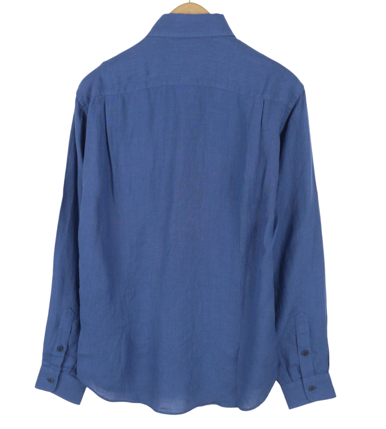 SEASE TN359 Men Shirt M Royal Blue Hemp Button-Up Patch Pocket RRP460