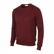 FILIPPO DE LAURENTIIS Men Jumper IT50 M Burgundy Merino Wool Knit Long Sleeve
