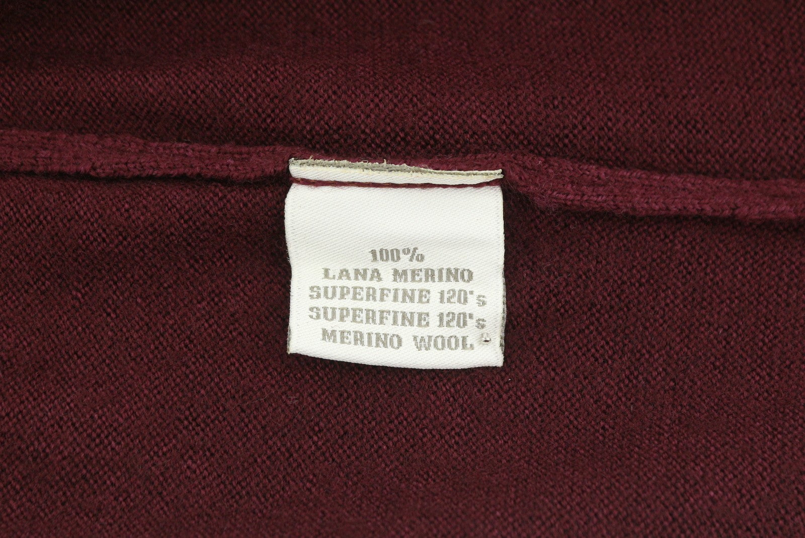 FILIPPO DE LAURENTIIS Men Jumper IT50 M Burgundy Merino Wool Knit Long Sleeve