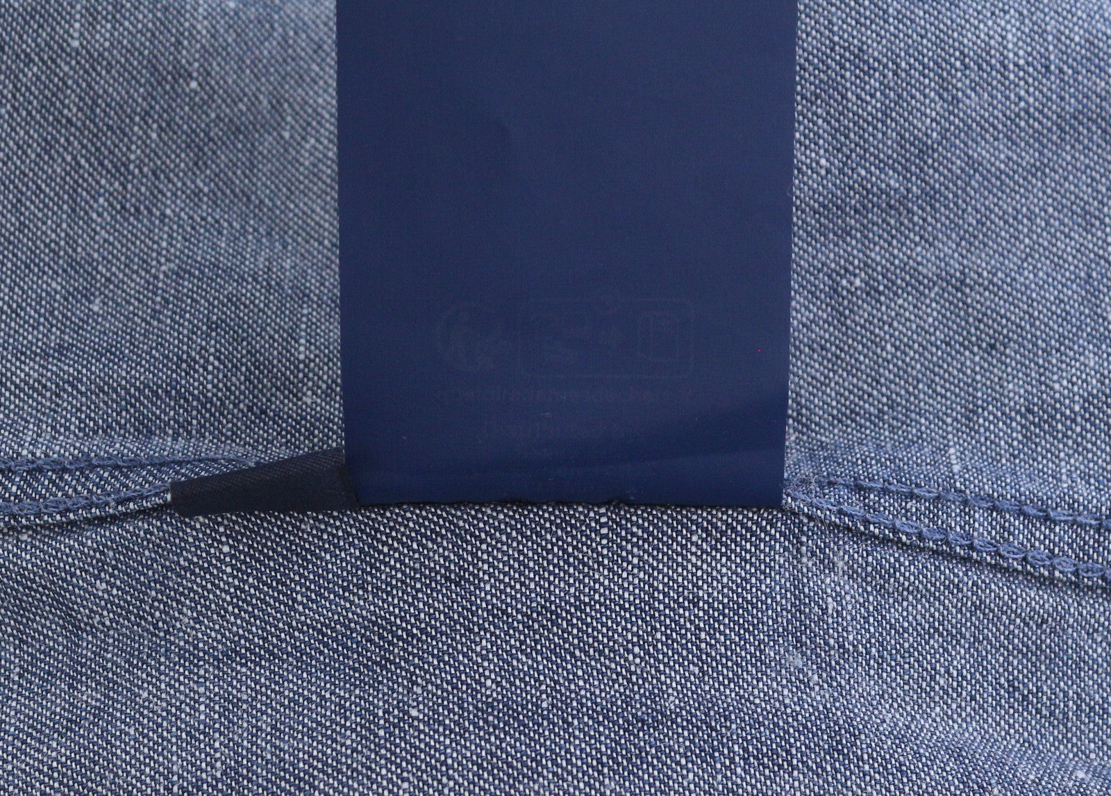 SEASE TN690 Fish Tail Men Shirt L Mid Denim Blue Buttoned Linen Blend RRP510