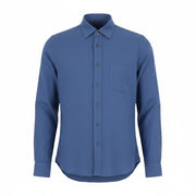 SEASE TN359 Men Shirt M Royal Blue Hemp Button Patch Pocket RRP460