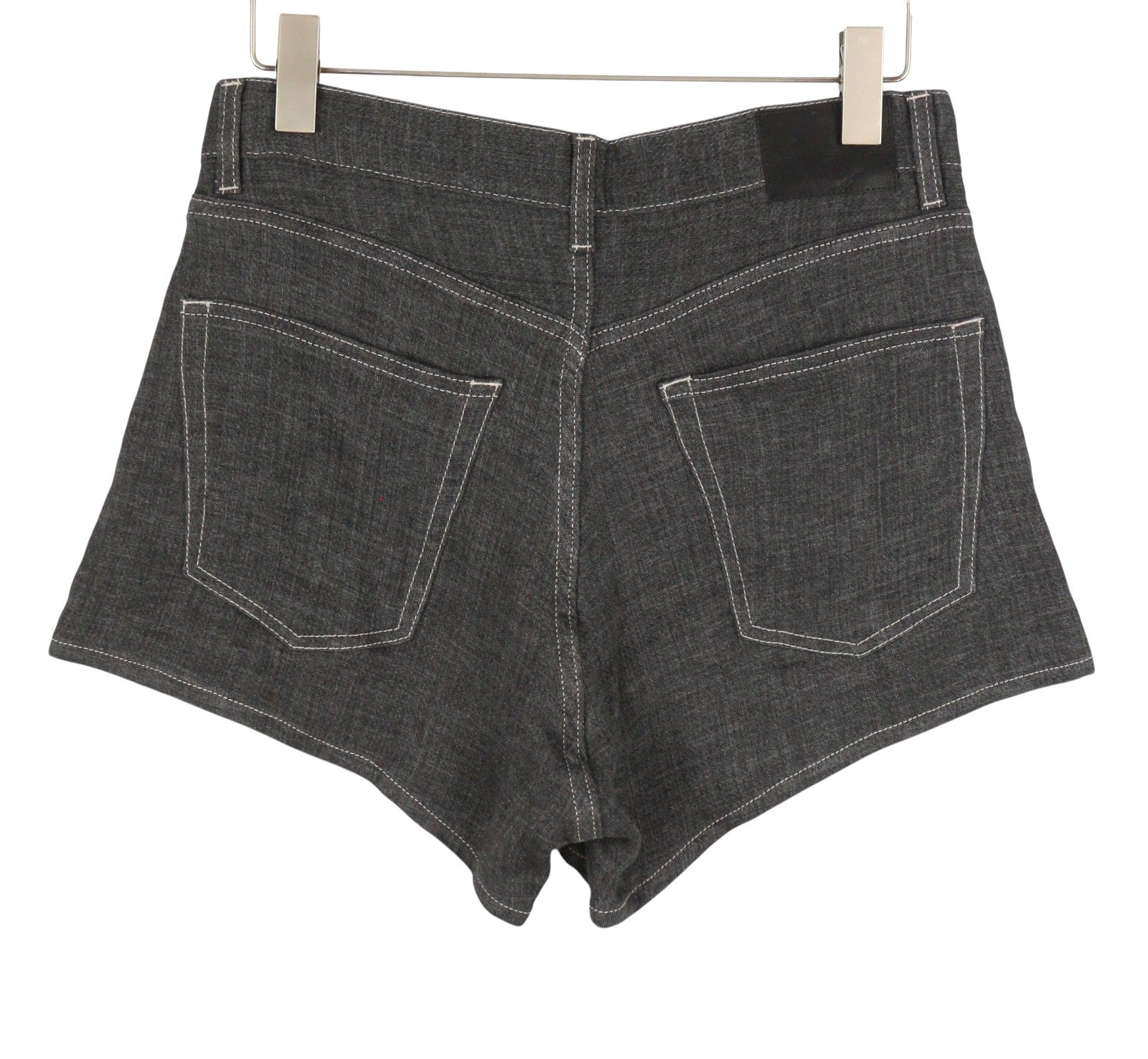 R13 X-BF Women Shorts 27 Charcoal Grey Linen Wide Slouchy Leg SS26 RRP735