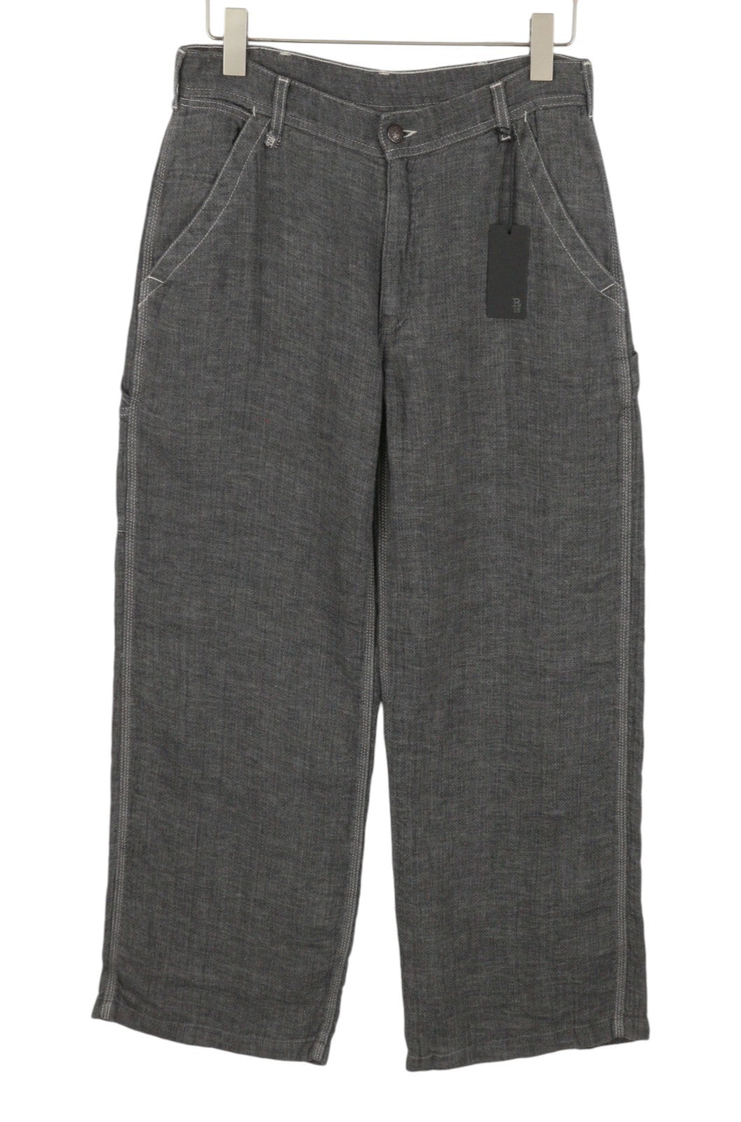 R13 Carpenter Women Trousers 27 Charcoal Grey Linen Relaxed Fit SS26 RRP1125