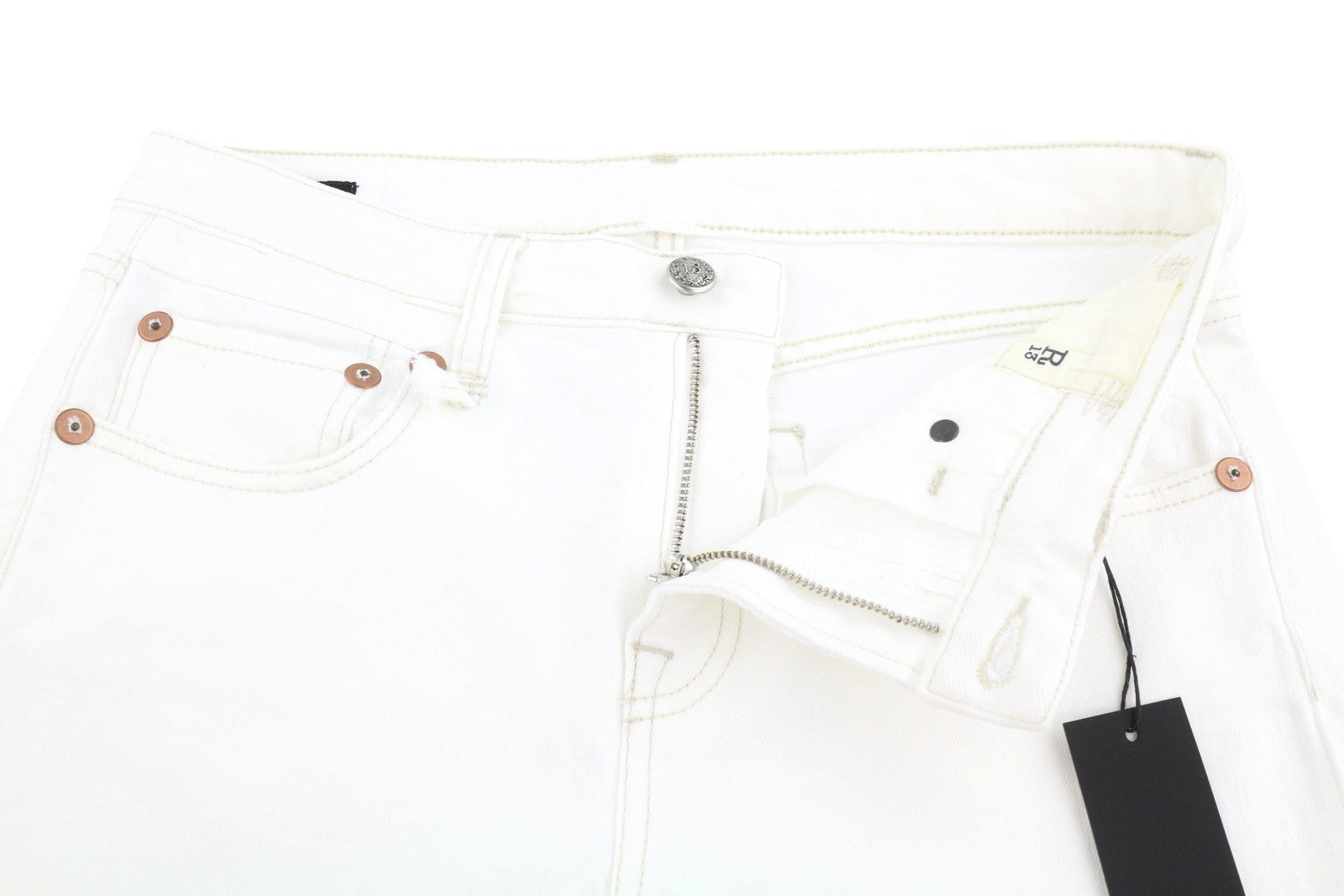 R13 Boy Straight Women Jeans 28 Aerin White Stretch Distress Cropped PS26