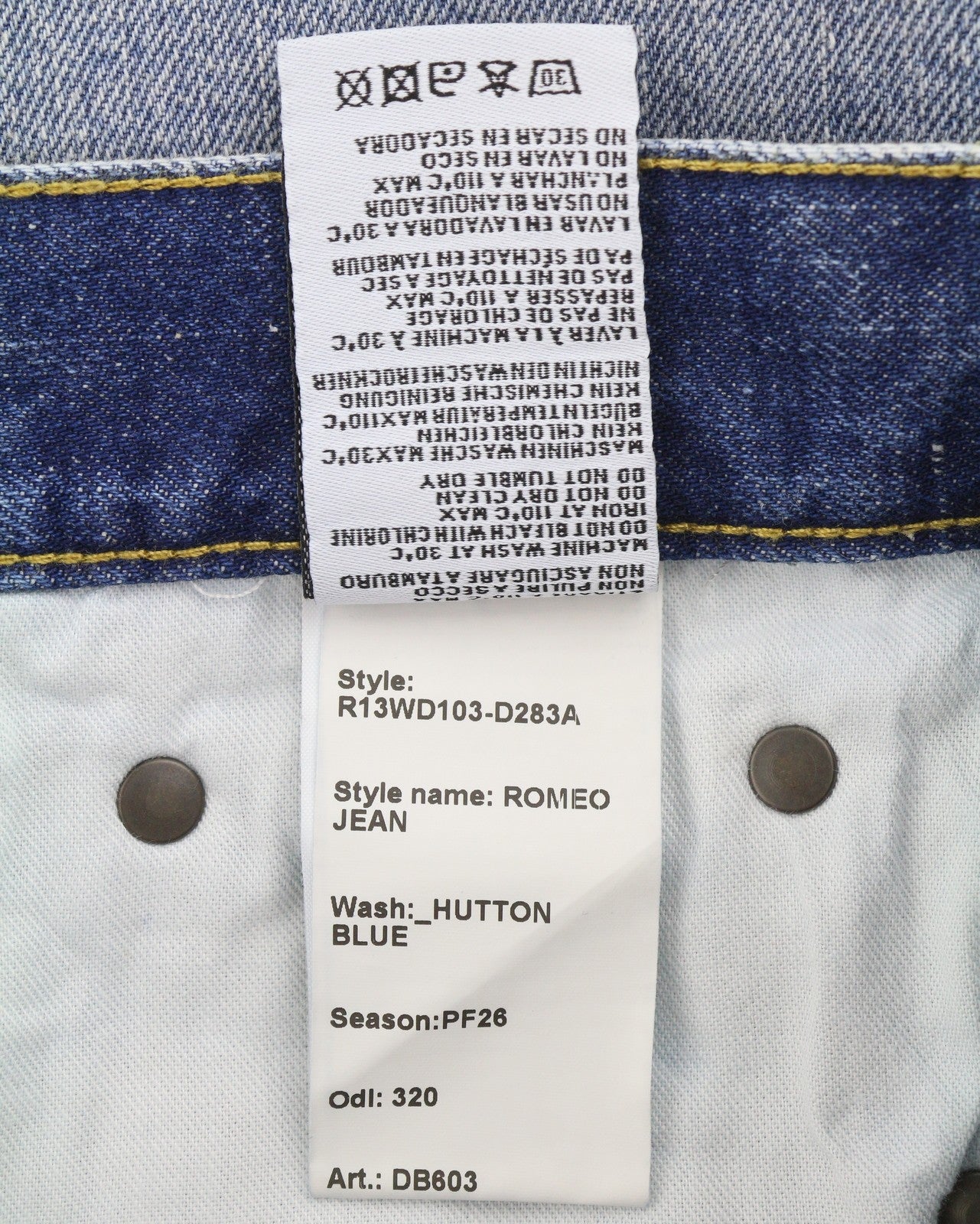 R13 Romeo Women Jeans 28 Hutton Blue Whiskers Faded Straight Cropped PF26