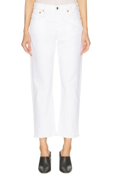 R13 Romeo Women Jeans 30 Aerin White Stretch Cropped Straight PF26