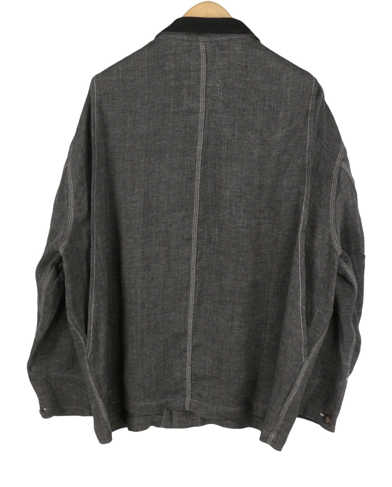 R13 Relaxed Chore Women Jacket M Charcoal Grey Linen Button Up SS26 RRP2075