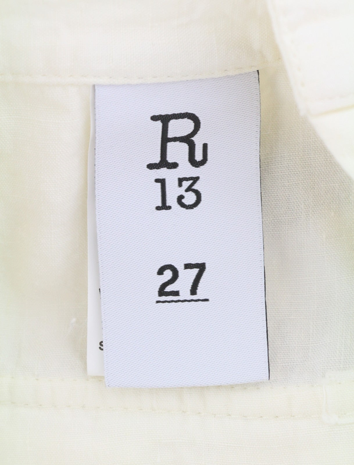 R13 Bubble Skort Women Shorts 27 White Linen Patch Pockets SS26 RRP895