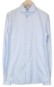 SUITSUPPLY Traveller Men Shirt 40-7/15 3/4L Extra Slim Blue Cotton Button-Up
