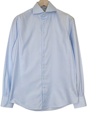 SUITSUPPLY Men Shirt 37/14 1/2 Slim Fit Blue Pure Cotton Button-Up Classic