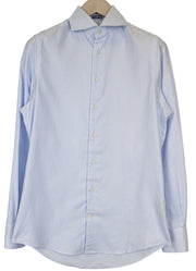 SUITSUPPLY Men Shirt 37/14 1/2 Extra Slim Blue Cotton Striped Pattern Classic