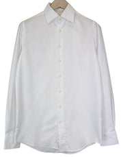SUITSUPPLY Traveller Men Shirt 37/14 1/2 Slim White Pure Cotton Long Sleeve