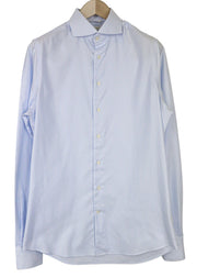 SUITSUPPLY Men Shirt 39L/15 1/2L Extra Slim Blue Pure Cotton Striped Long Sleeve