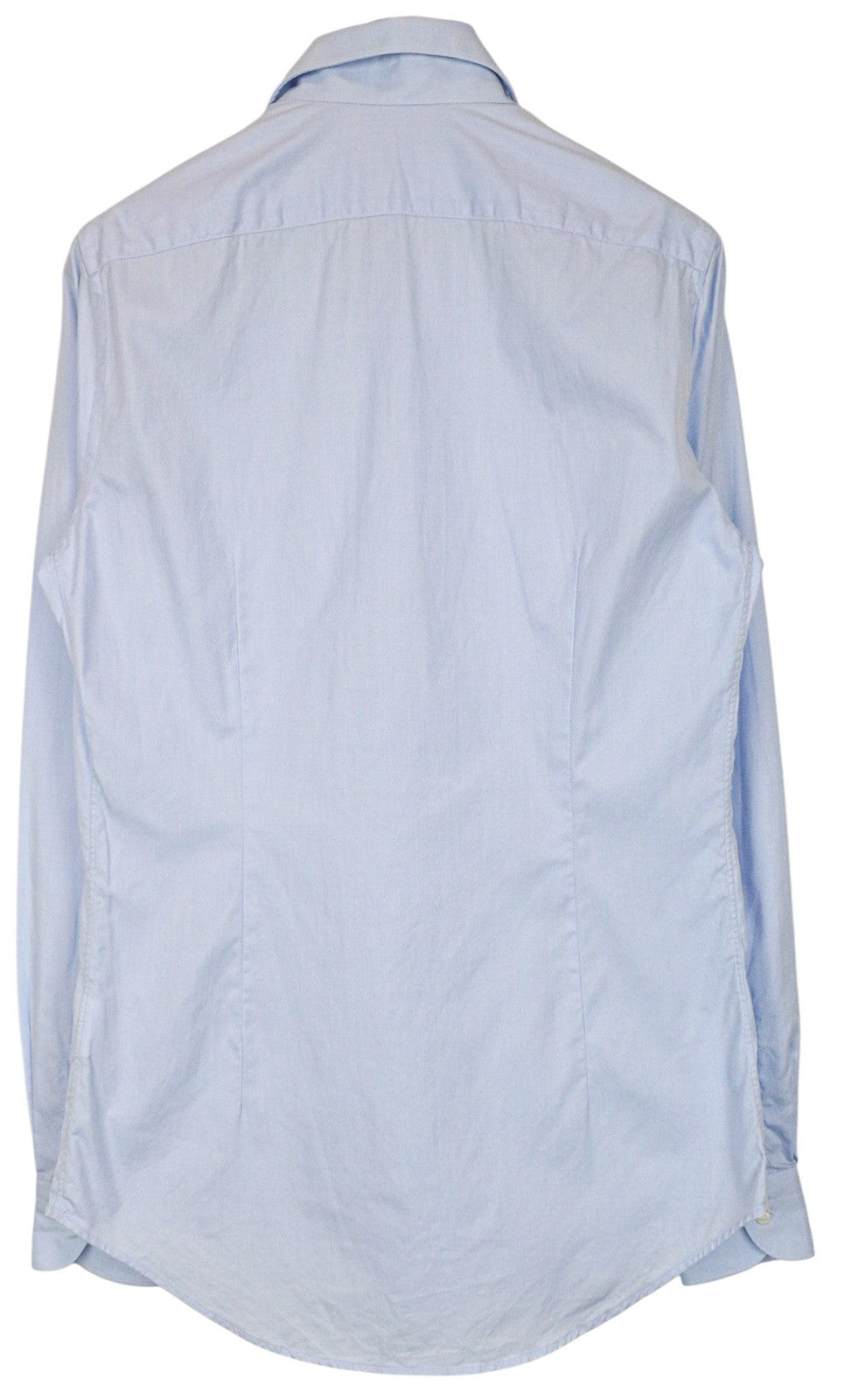 SUITSUPPLY Men Shirt 39L/15 1/2L Extra Slim Blue Pure Cotton Cutaway Twill