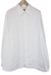 SUITSUPPLY Men Shirt 50/19 3/4 Pure Cotton White Long Sleeved Classic Twill