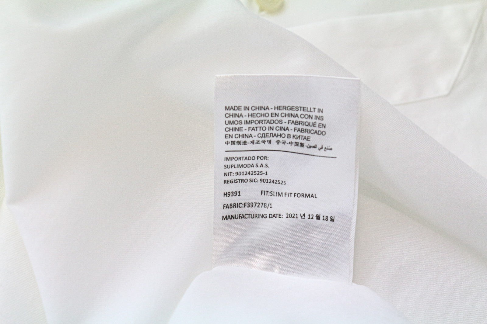 SUITSUPPLY Men Shirt 44/17 1/2 Slim Pure Cotton White Cutaway Button-Up