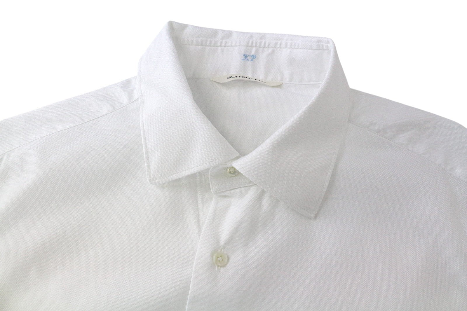SUITSUPPLY Men Shirt M Slim Fit Pure Cotton White Spread Collared