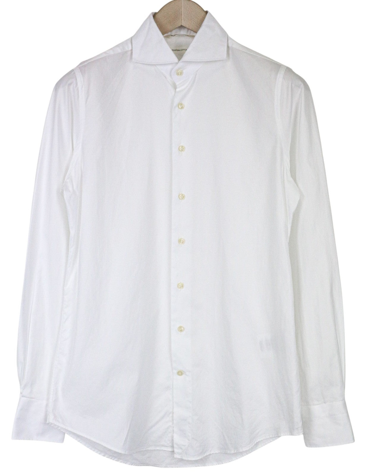 SUITSUPPLY Men Shirt 38/15 Extra Slim Pure Cotton White Long Sleeve Formal