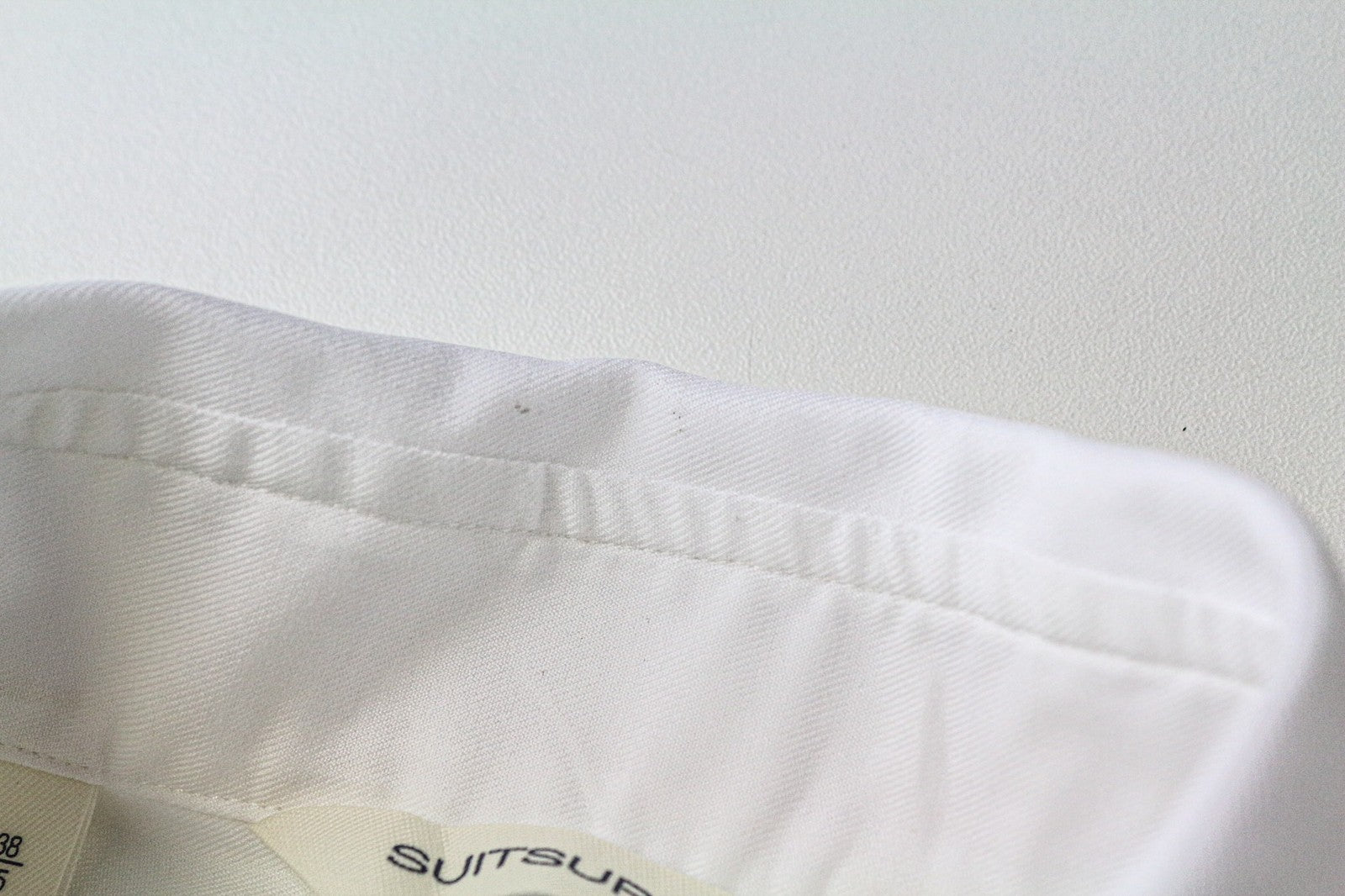SUITSUPPLY Men Shirt 38/15 Extra Slim Pure Cotton White Long Sleeve Formal