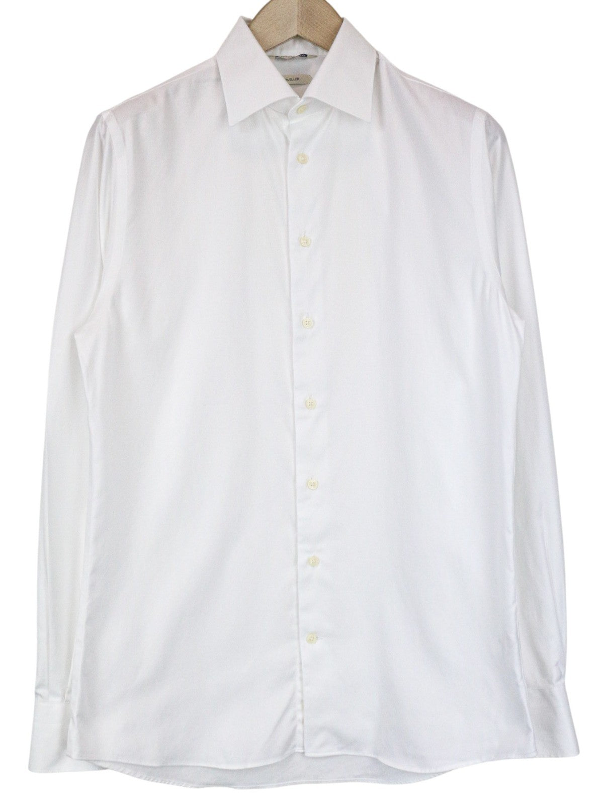 SUITSUPPLY Traveller Men Shirt 39/15 1/2 Extra Slim White Cotton Long Sleeve