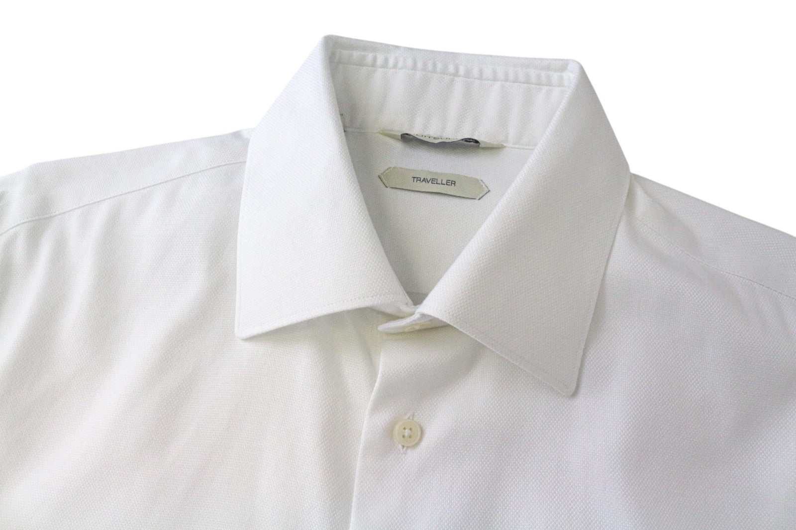 SUITSUPPLY Traveller Men Shirt 39/15 1/2 Extra Slim White Cotton Long Sleeve