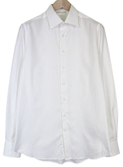 SUITSUPPLY Traveller Men Shirt 40/15 3/4 Slim White Pure Cotton Button-Up Formal
