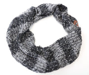 SCOTCH & SODA Women Scarf OS Grey Wool Mohair Blend Infinite Striped Knitted