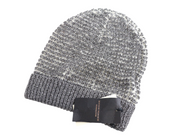 MAISON SCOTCH Women Hat OS Grey Mohair Wool Blend Knitted Beanie
