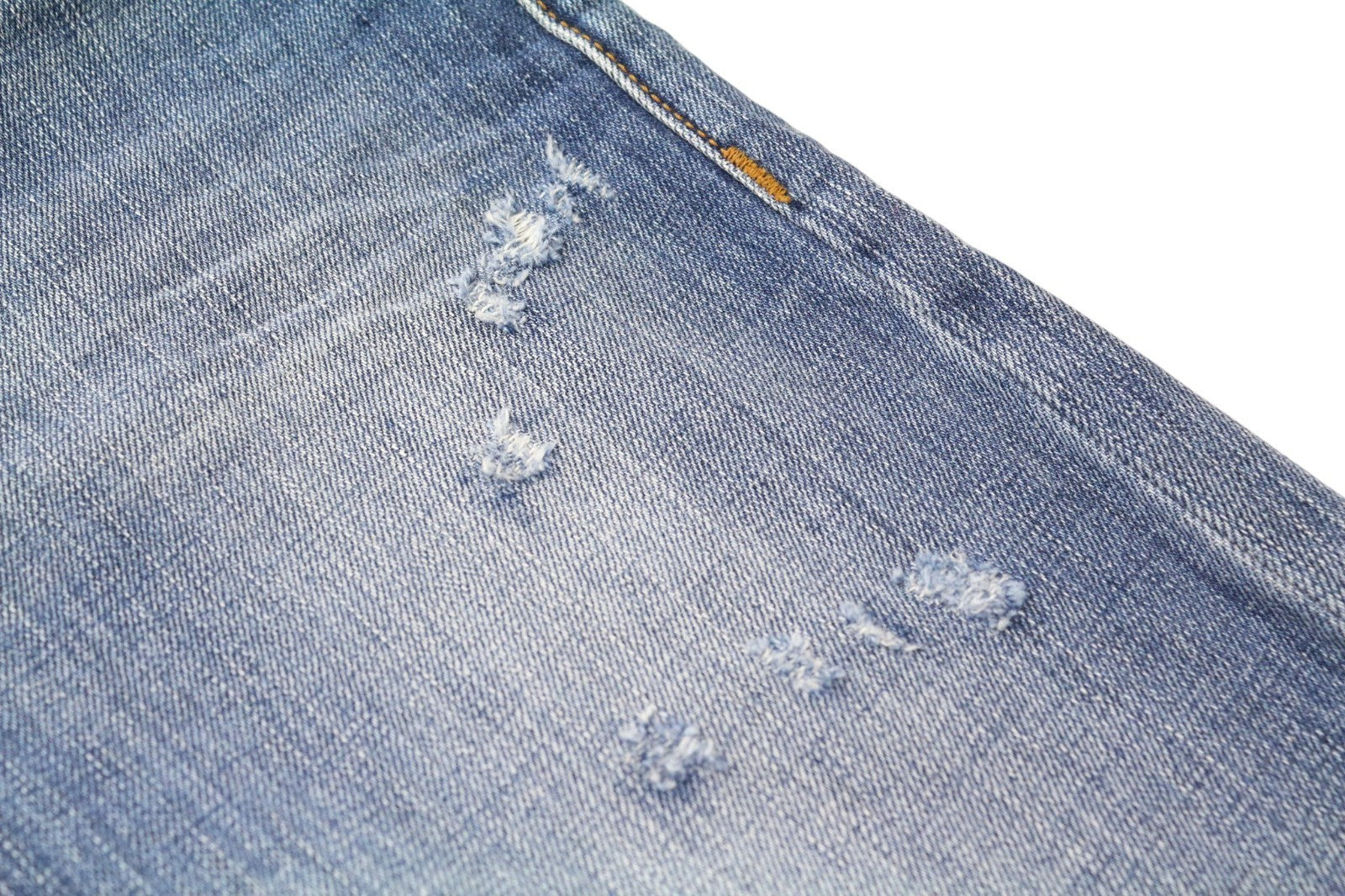 TAKESHY KUROSAWA TK 08 Men Jeans W34 Blue Non-Stretch Distressed Button Slim