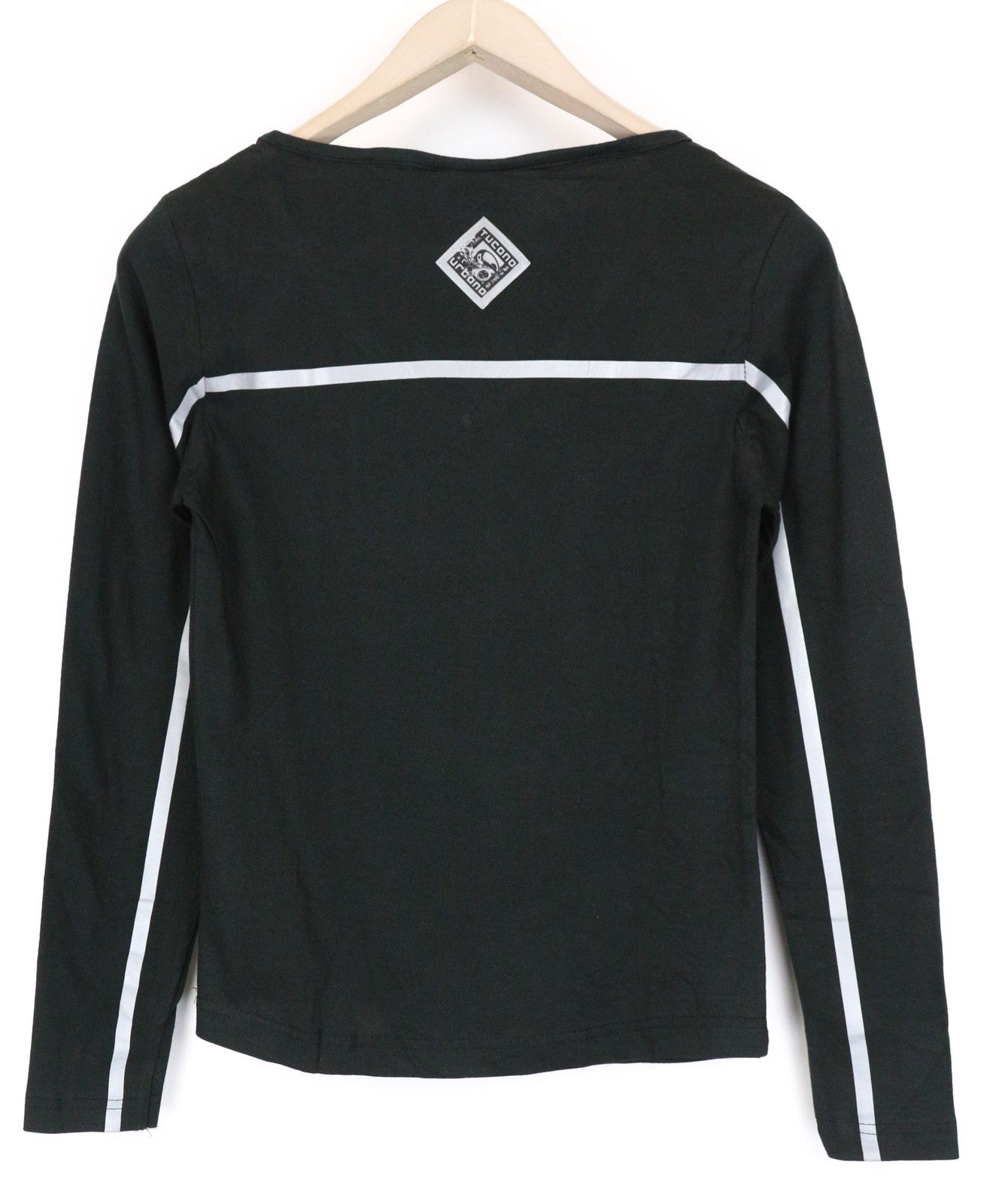 TUCANO URBANO T-TU Lady Women T-Shirt XS Black Jersey Pull On V-Neck Cotton