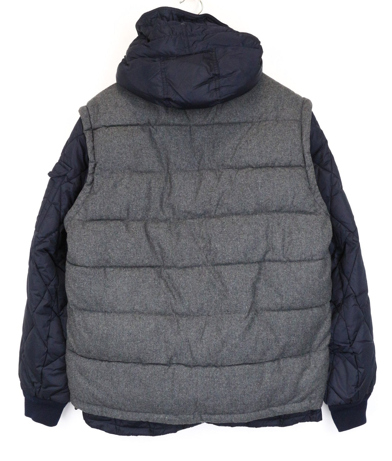 SCOTCH & SODA Men Jacket XL Mid Grey Wool Blend Melange Hooded Windbreaker
