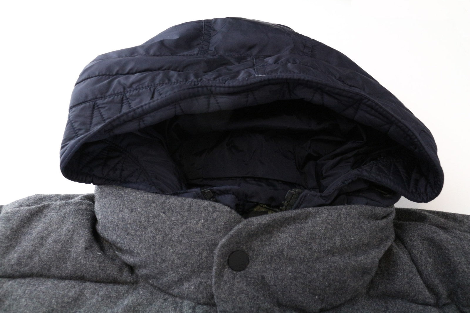 SCOTCH & SODA Men Jacket XL Mid Grey Wool Blend Melange Hooded Windbreaker