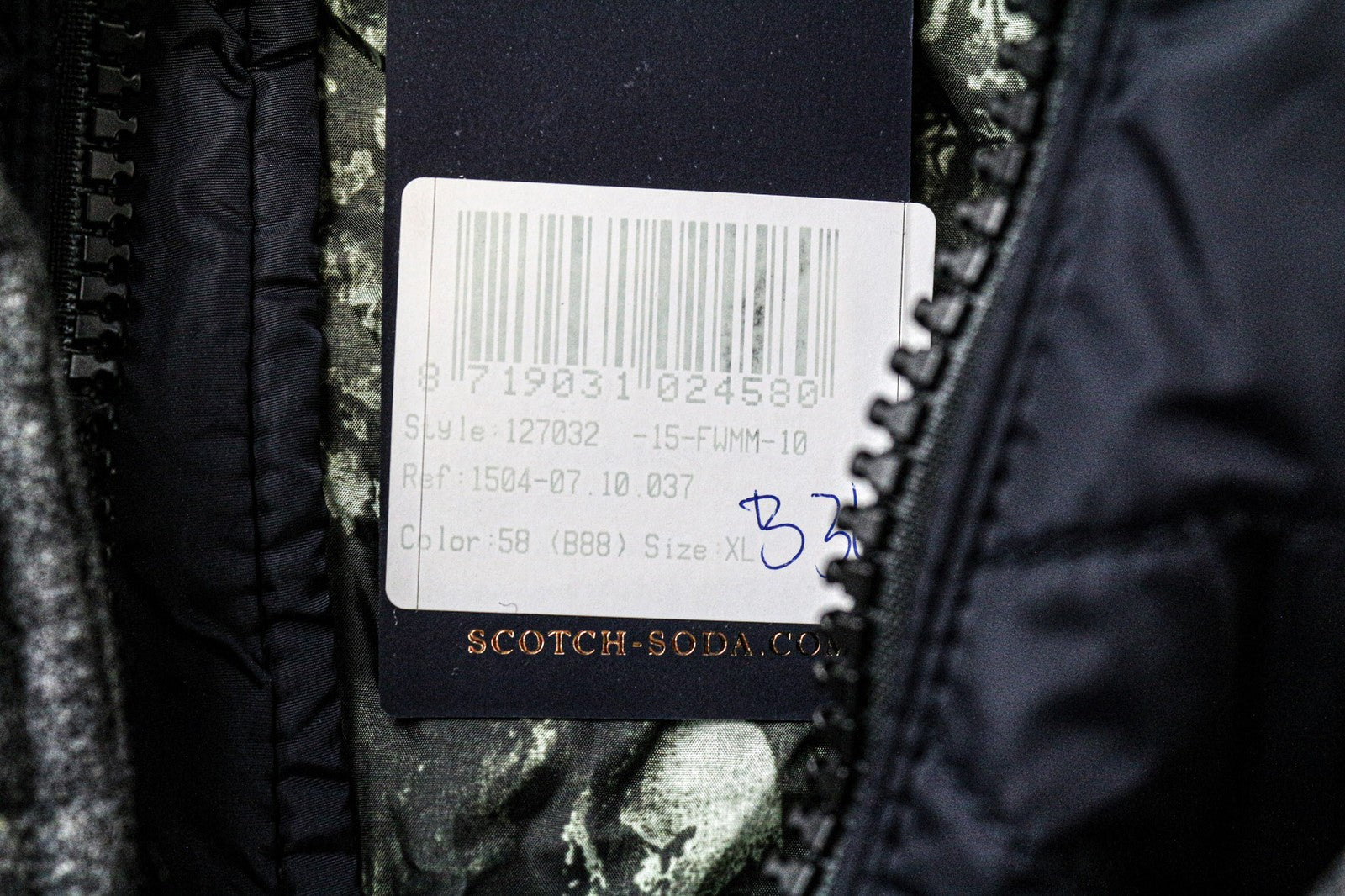 SCOTCH & SODA Men Jacket XL Mid Grey Wool Blend Melange Hooded Windbreaker